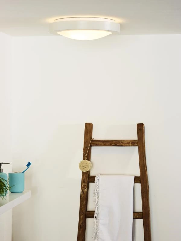 Lucide FRESH - Plafonnier Salle de bains - Ø 35 cm - 2xE27 - IP44 - Blanc - ambiance 1